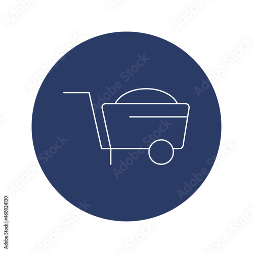 gardening Barrow cart icon vector