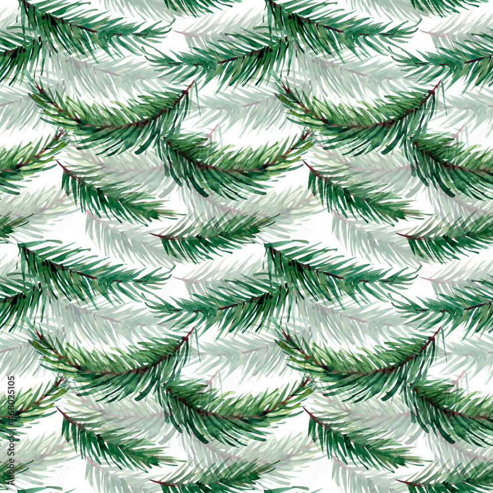 Background of Christmas tree branches. seamless pattern