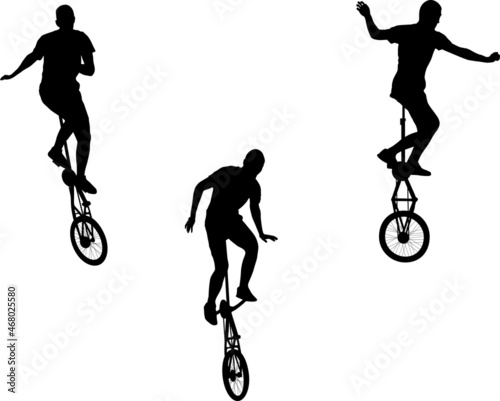 man on unicycle silhouettes