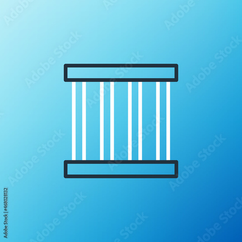 Line Prison window icon isolated on blue background. Colorful outline concept. Vector