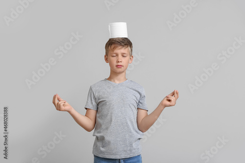 Cute little boy with toilet...