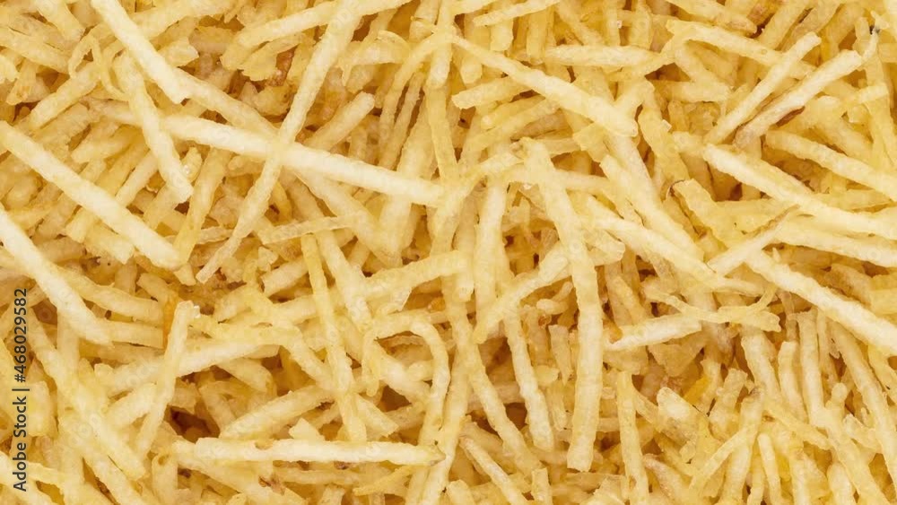 Rotating backdrop of potato straw or shoestring potato Rotating backdrop of potato straw or shoestring potato