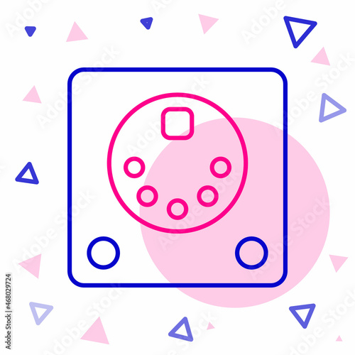 Line Drum machine icon isolated on white background. Musical equipment. Colorful outline concept. Vector