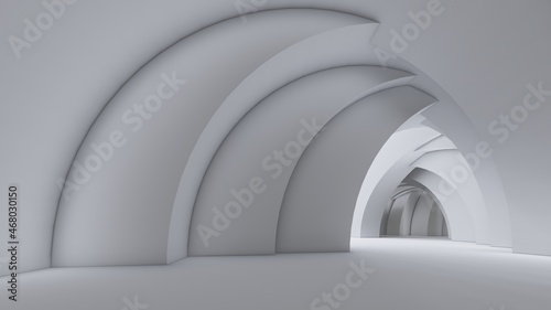 Fototapeta Naklejka Na Ścianę i Meble -  Architecture background arched interior 3d render
