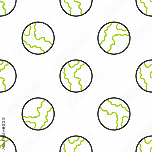 Line Global economic crisis icon isolated seamless pattern on white background. World finance crisis. Vector