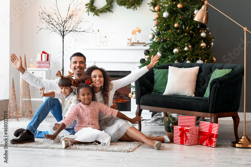 Happy family with children ...