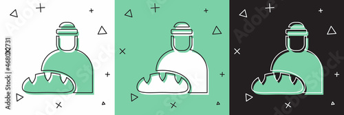 Set Feeding the homeless icon isolated on white and green, black background. Help and support. Giving food to the hungry concept. Vector