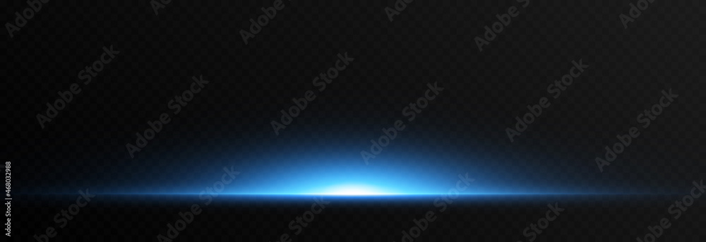 Vector glowing lines. Horizontal glowing lines png, magic glow, dawn, explosion, blue light png. - obrazy, fototapety, plakaty 