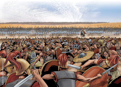 Ancient Rome - The battle of Zama, the last battle of the second Punic war between the Romans and the Carthaginians photo