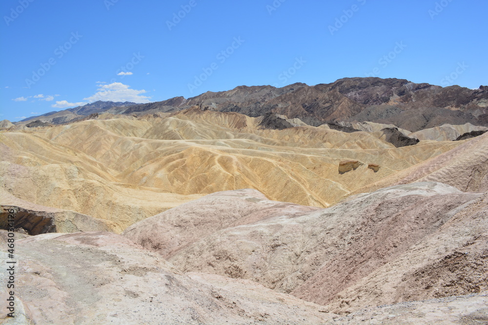 Golden colored hills of the Golden Canyon Area in Death Valley, California, USA. 