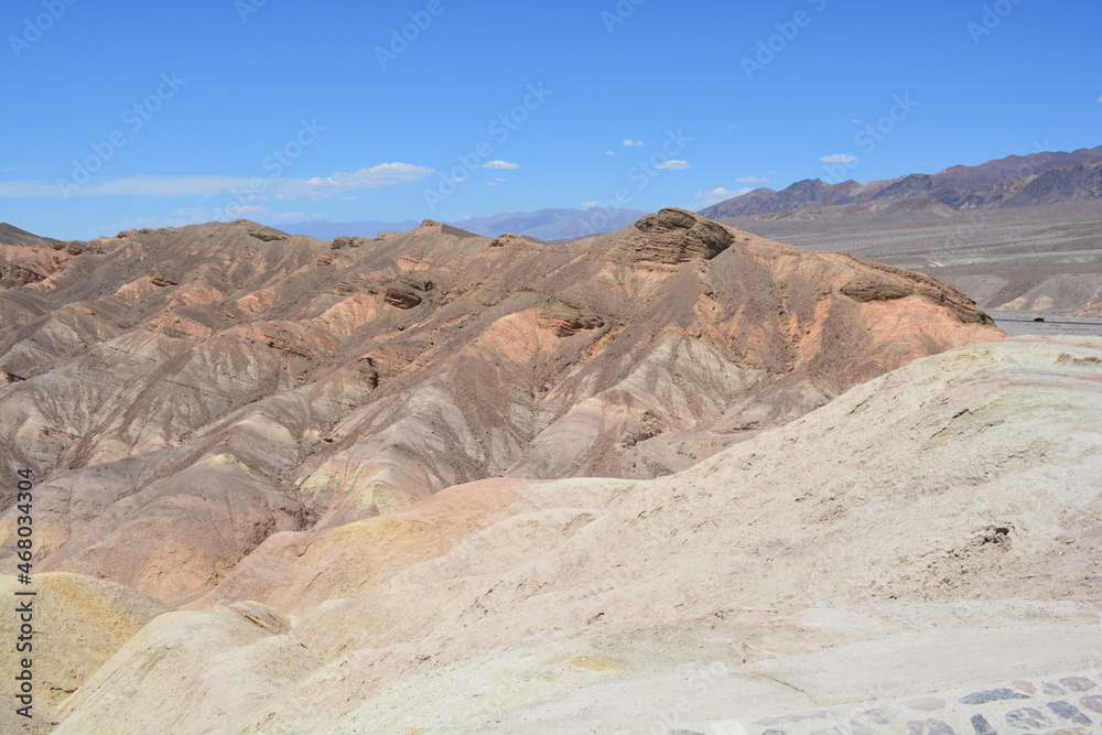 Golden colored hills of the Golden Canyon Area in Death Valley, California, USA. 