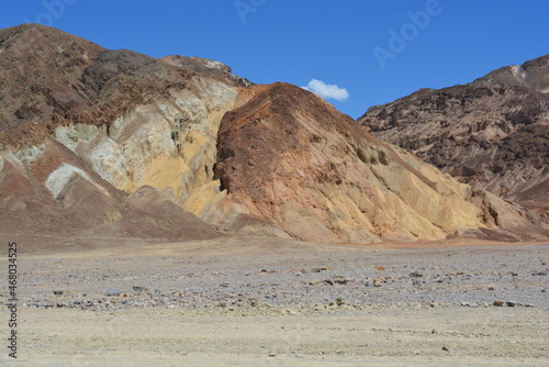 A scenic view on golden colored hills of the Golden Canyon Area in Death Valley, California, USA. 
