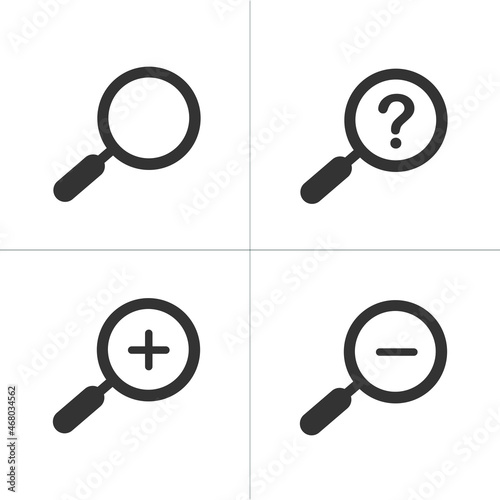 Magnifying glass icon set. ...