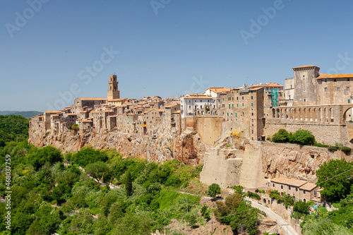 Little medieval town Pitigliano  perched on a tuff rock  Tuscany  italy