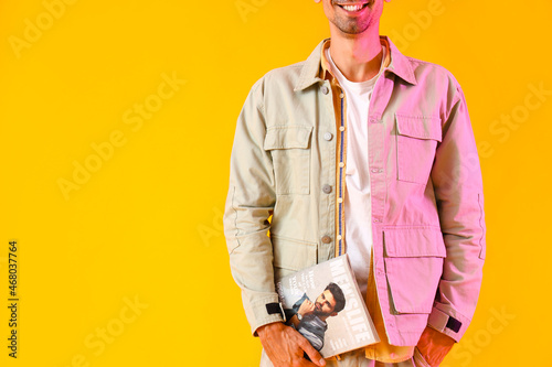 Young man in stylish jacket...