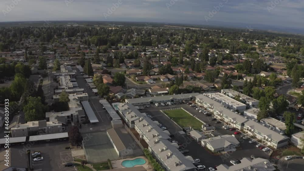 Afternoon aerial view of the urban core of downtown Yuba City, California, USA. Afternoon aerial view of the urban core of downtown Yuba City, California, USA.