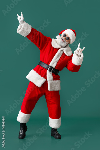 Cool Santa Claus on color b...