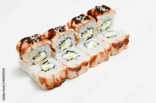 Sushi roll, isolated on white