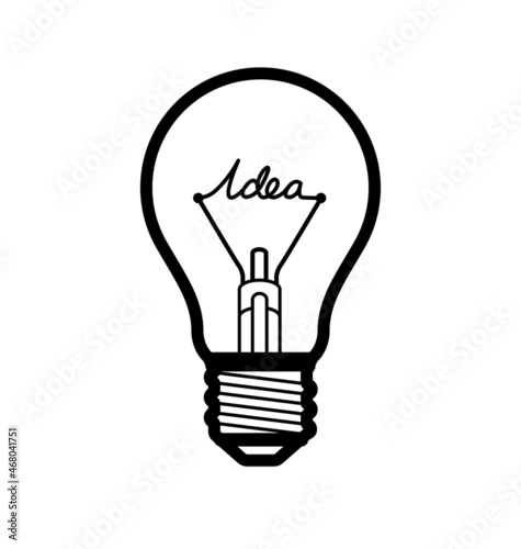 simple idea light bulb globe line art