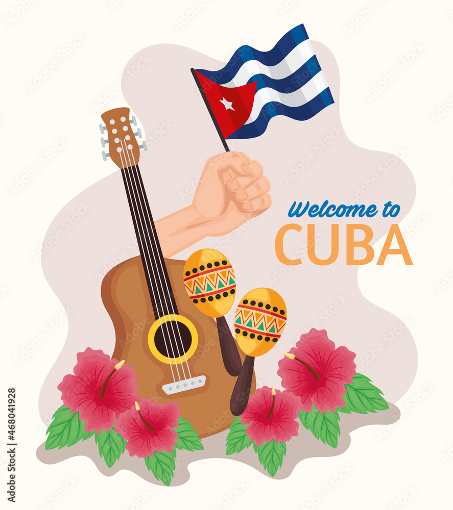 Fotografie cuban flag and instruments