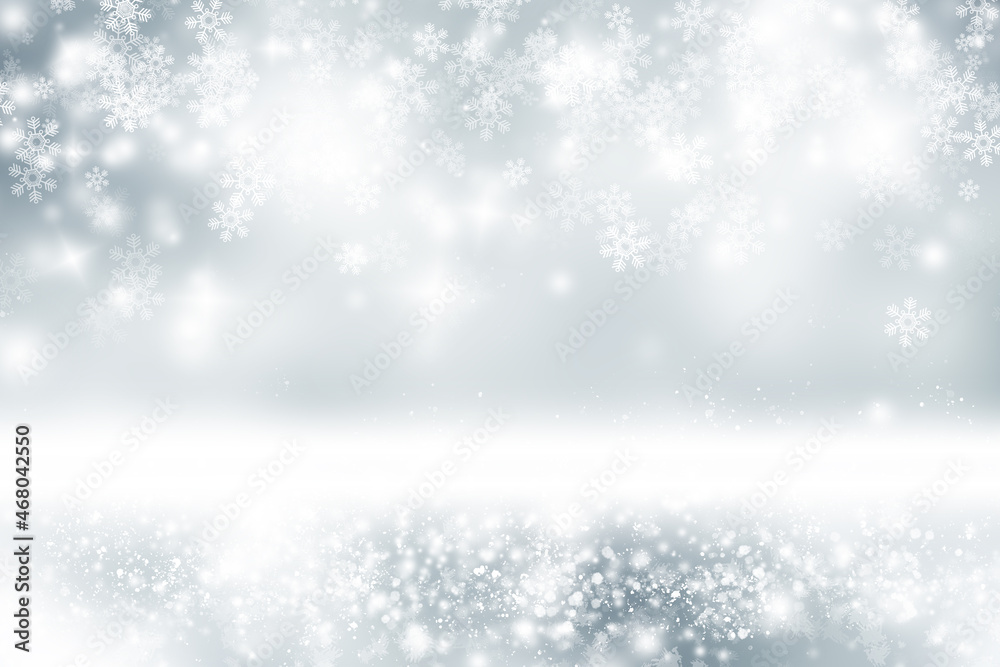 3D illustration Xmas white Bokeh blur backdrop. Circle light on blue background. abstract light wallpaper. 3D illustration Xmas white Bokeh blur backdrop. Circle light on blue background. abstract light wallpaper.