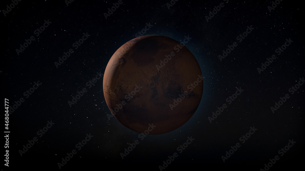 MARS in space CG image from real elements (stars & planetary surface map) Planet, Fourth Rock from the Sun MARS in space CG image from real elements (stars & planetary surface map) Planet, Fourth Rock from the Sun