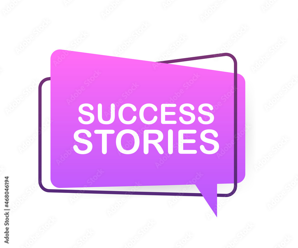Megaphone with Success stories. Megaphone banner. Vector stock illustration