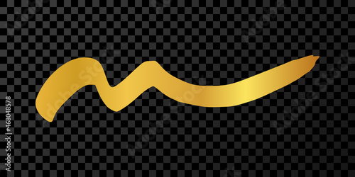 Gold wavy grunge brush strokes