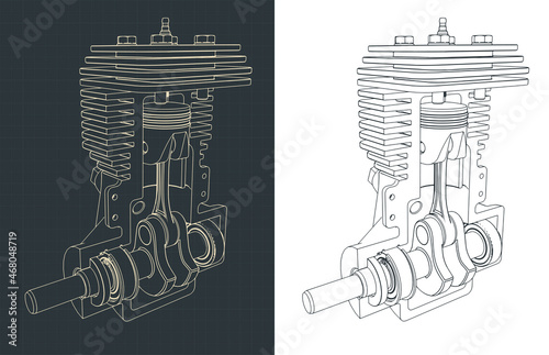 Two-stroke engine drawings