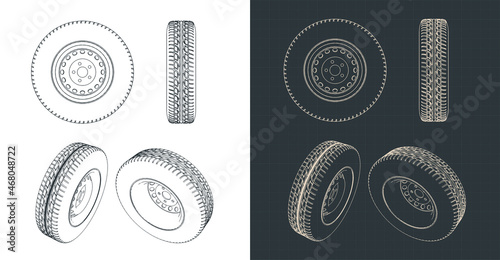 Truck wheel blueprints