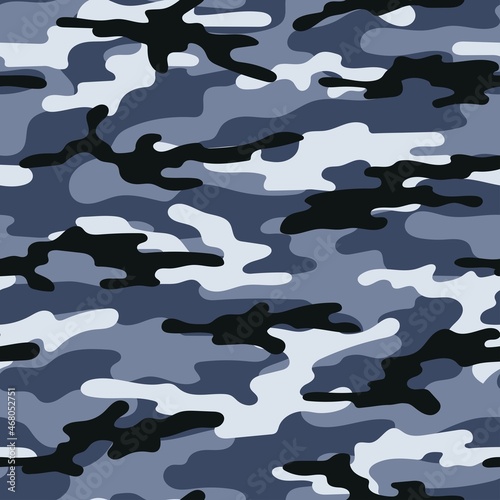 modern military vector camouflage blue print, seamless pattern for clothing headband or print. camouflage from pols