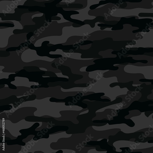 modern black military vector camouflage print, seamless pattern for clothing headband or print. camouflage from pols