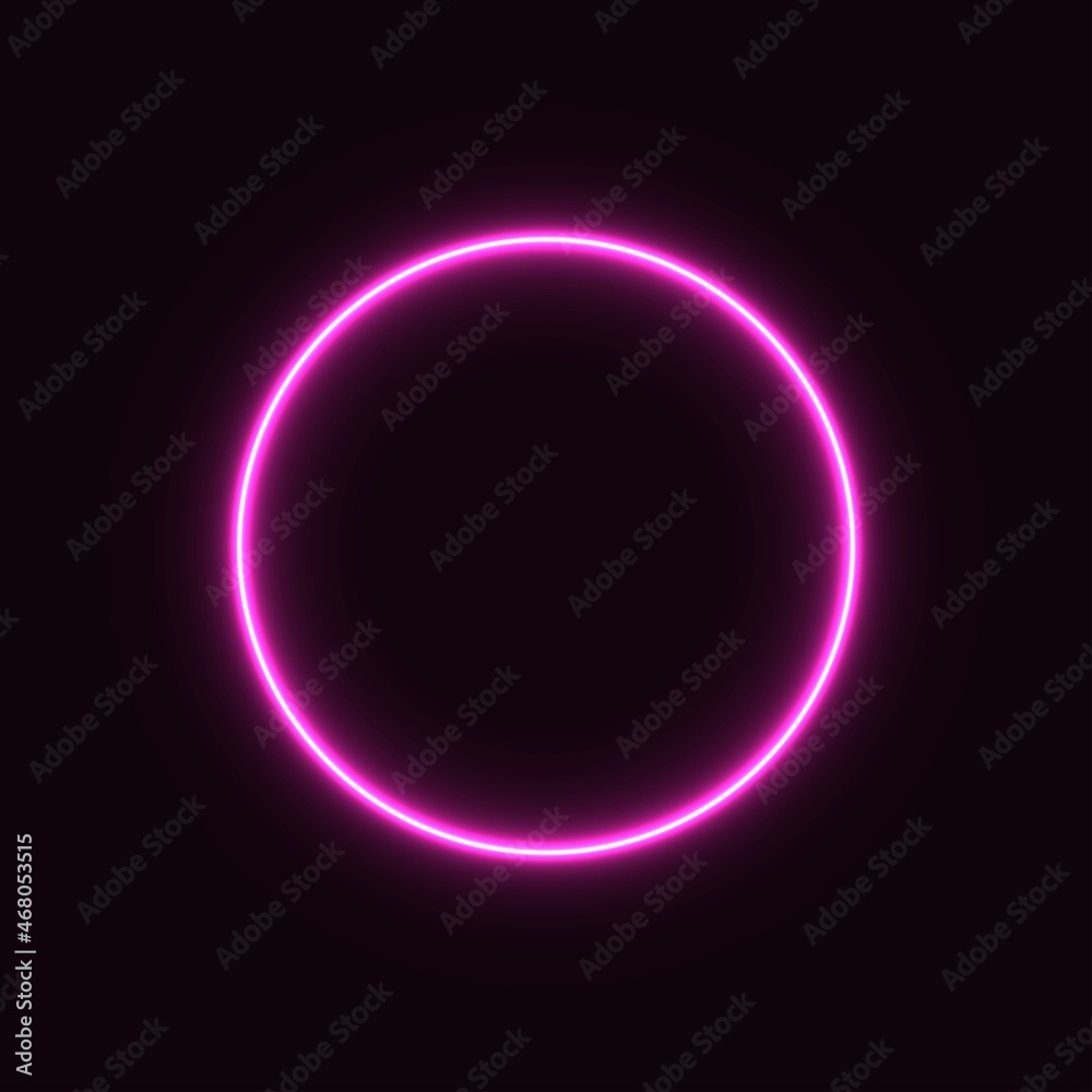 pink neon circle. glowing circle on a black background. pink neon vector print. pink neon circle. glowing circle on a black background. pink neon vector print.