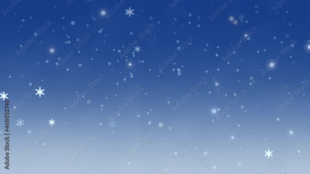 Fly stars and snowflakes with particles, holidays and winter style background for Happy New Year and Merry Christmas Fly stars and snowflakes with particles, holidays and winter style background for Happy New Year and Merry Christmas