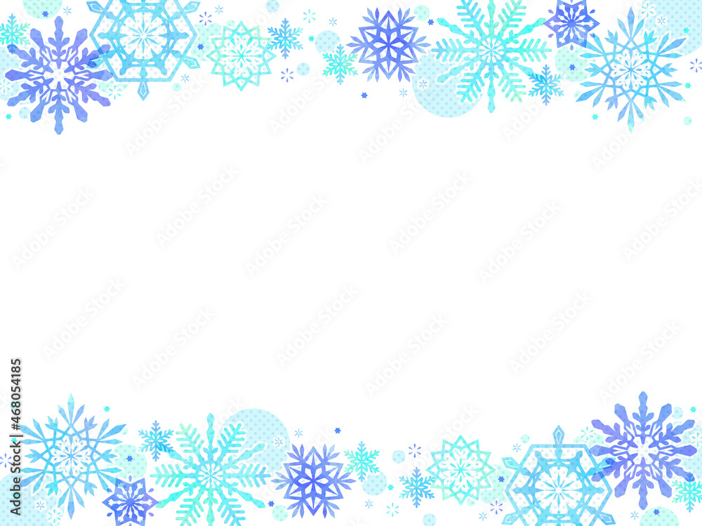 雪の結晶のイラスト、フレーム素材