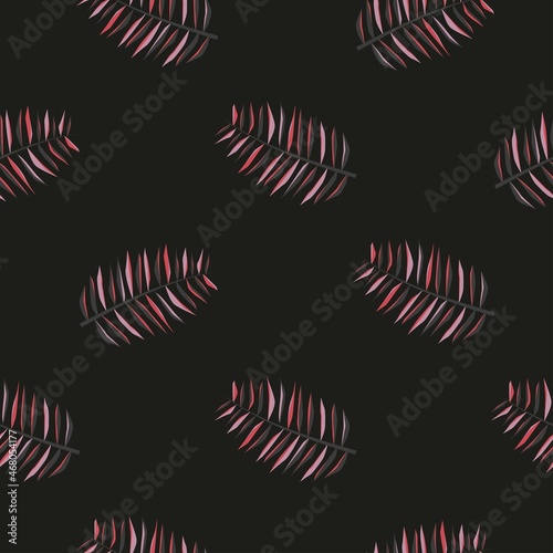 red orange plant branch. seamless print of plants. wind twig pattern for clothing or print