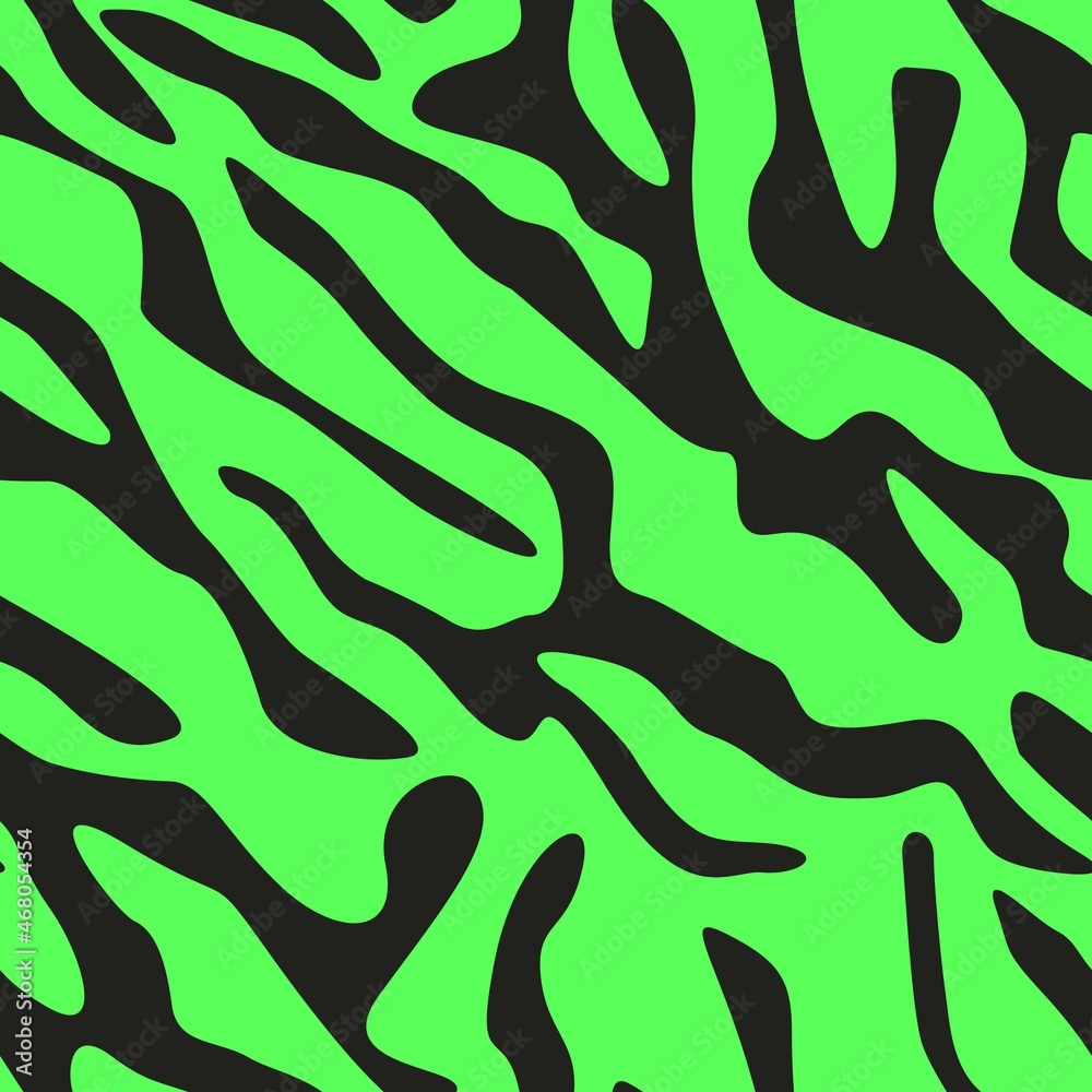 abstraction black and green print. zebra seamless pattern. for clothes or printing