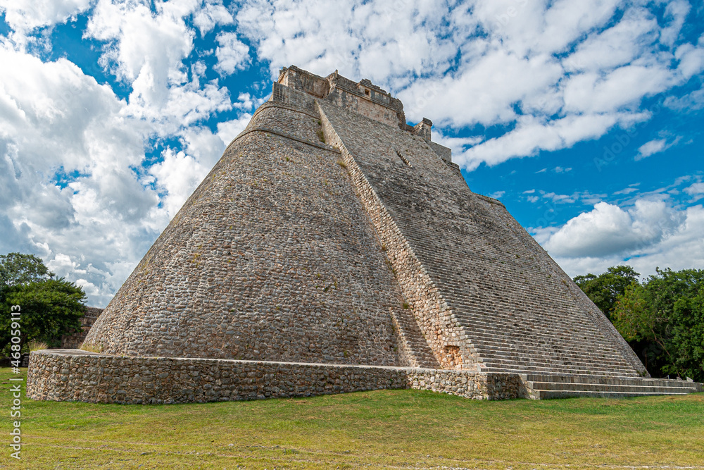 The Pyramid of the Sorcerer, main building of the ancient mayan city of Uxmal in Yucatan, Mexico The Pyramid of the Sorcerer, main building of the ancient mayan city of Uxmal in Yucatan, Mexico