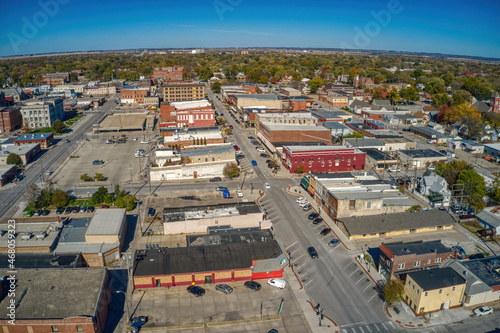 Fototapeta Naklejka Na Ścianę i Meble -  Aerial View of the Omaha Suburb of Fremont, Nebraska