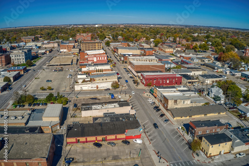 Aerial View of the Omaha Suburb of Fremont, Nebraska