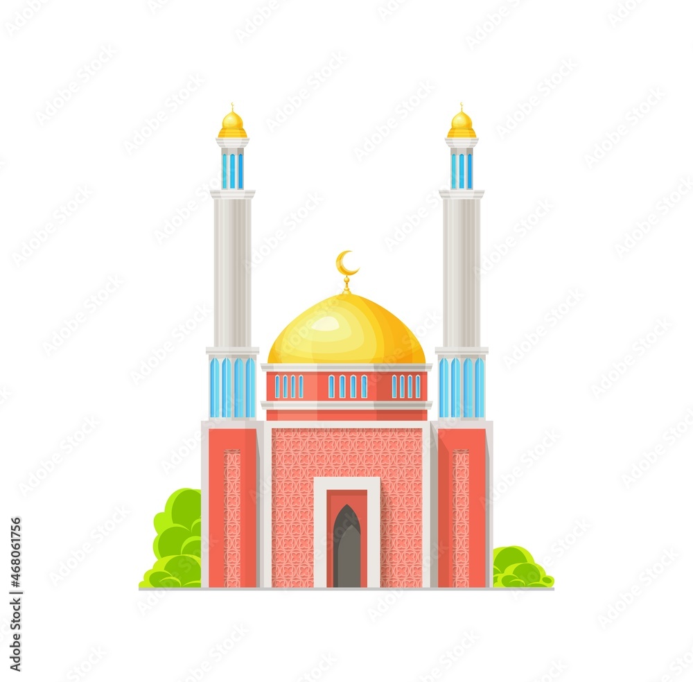 muslim-mosque-building-isolated-vector-icon-of-islam-religion