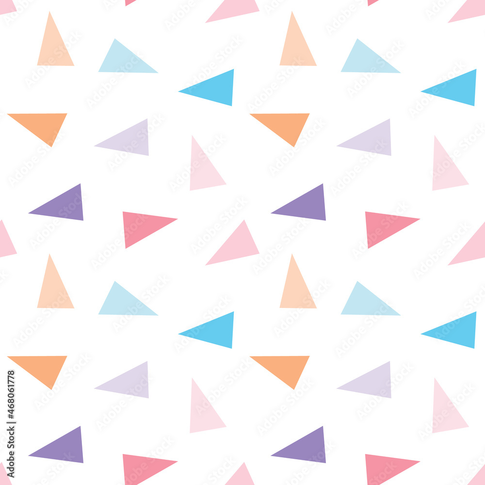 Seamless Pattern with Pastel Triangle Design on White Background Seamless Pattern with Pastel Triangle Design on White Background