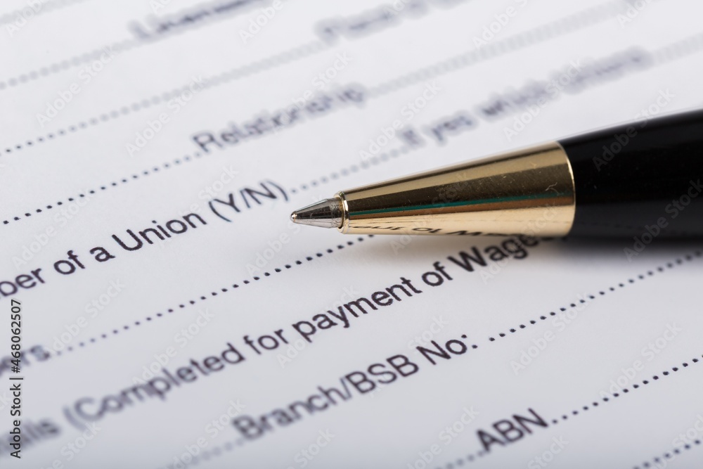 questionnaire form with a pen questionnaire form with a pen