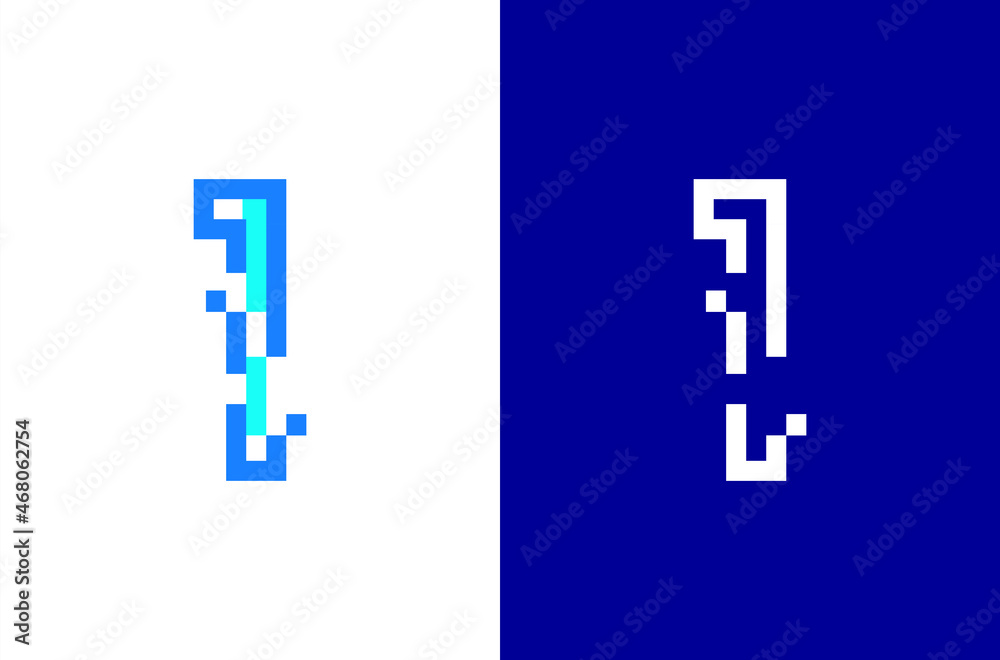 Number 1 digital logo. Numbers design with technology concept. Line logo and pixel Number 1 digital logo. Numbers design with technology concept. Line logo and pixel