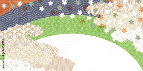  桜　和紙　和柄　背景