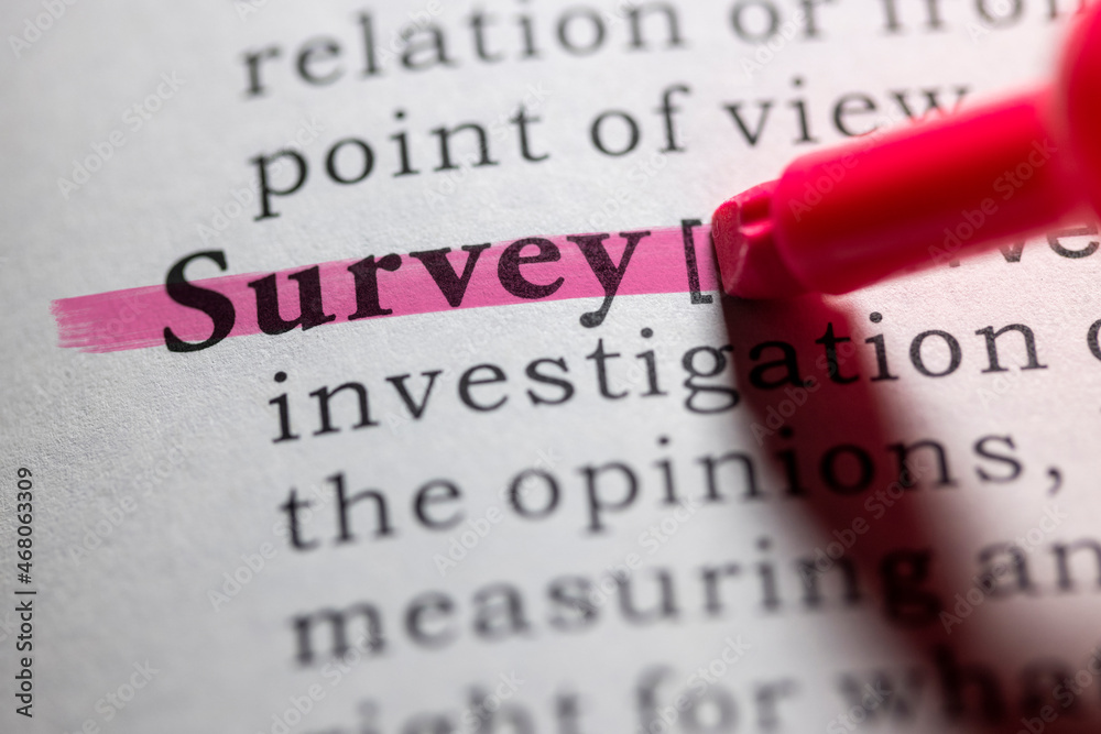 Fototapeta premium Dictionary definition of Survey
