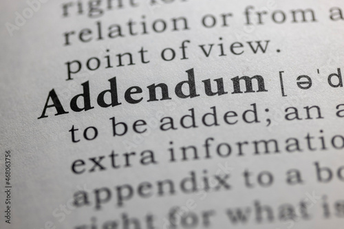 Dictionary definition of addendum photo