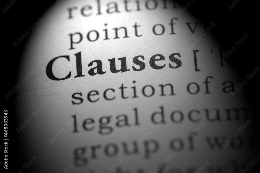 Dictionary definition of clauses Dictionary definition of clauses