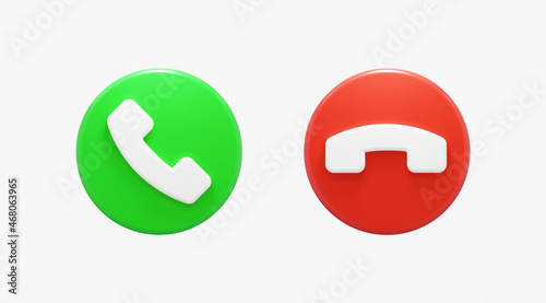 3D Realistic Phone Call button Vector Illustration.