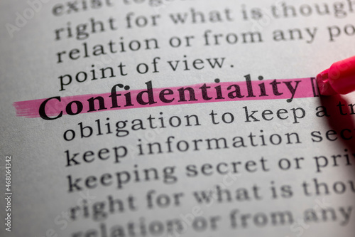 Fotografija Dictionary definition of confidentiality